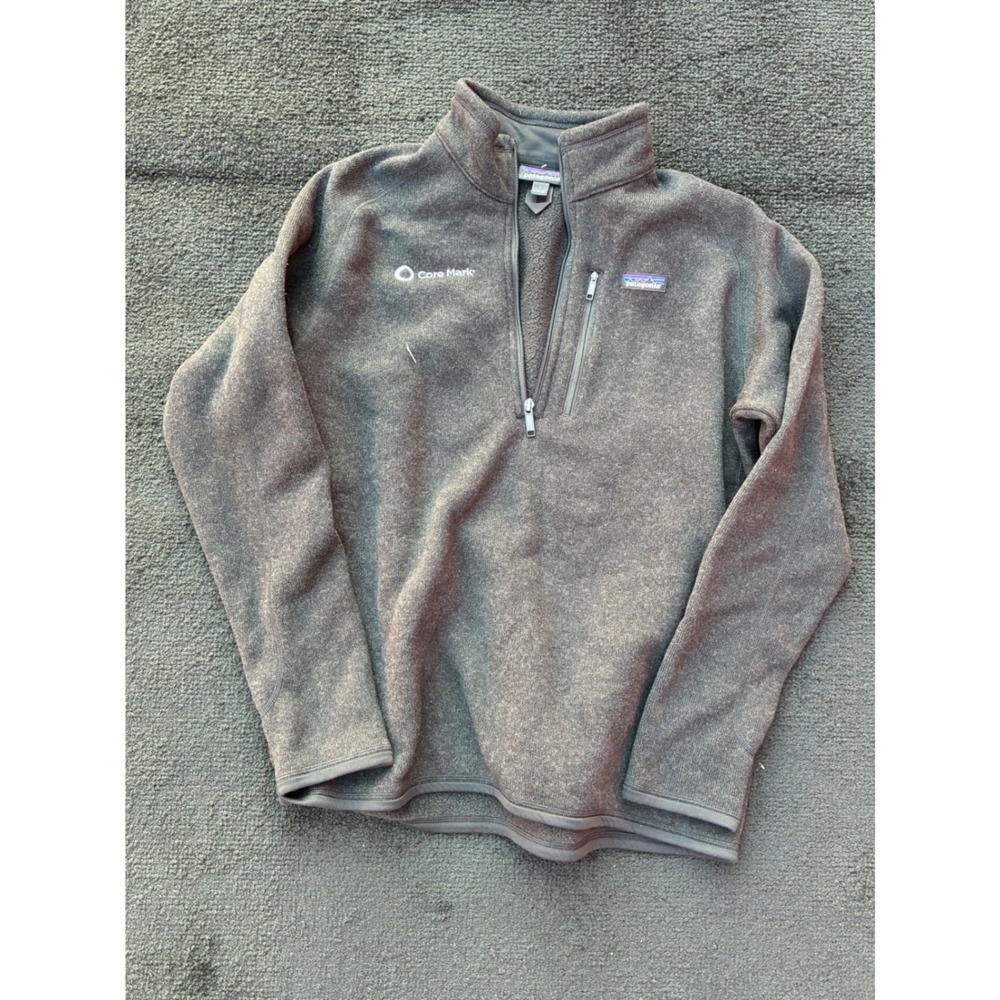 Patagonia Better Sweater 1/4 Zip Fleece Pullover Mens Large Gray Core Mark Logo